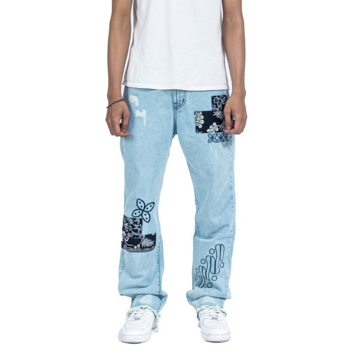 H1 regular - Batik snowish blue tint - Celana Jeans