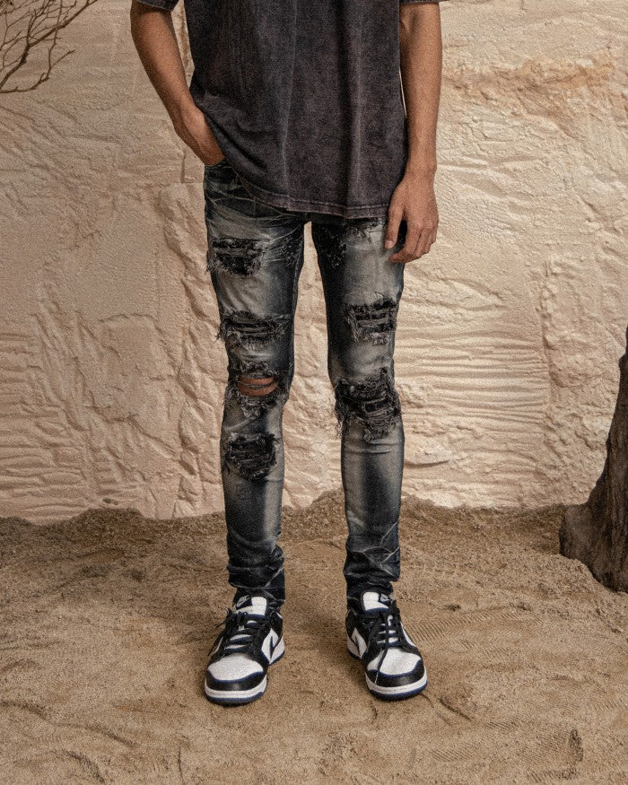 M1 batik patch - Dark grey - Celana Jeans