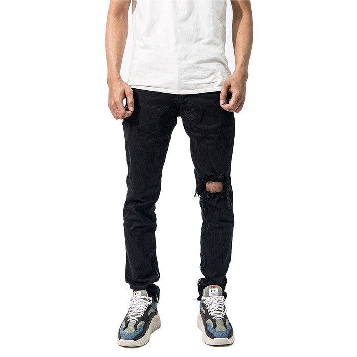 M1 mid distressed - Black - Celana Jeans