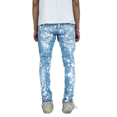 M1 batik patch - Light blue splash 2 - Celana Jeans