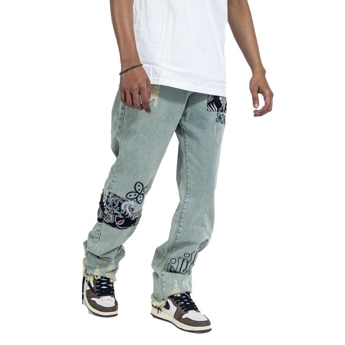 H1 regular - Batik snowish vintage cream - Celana Jeans