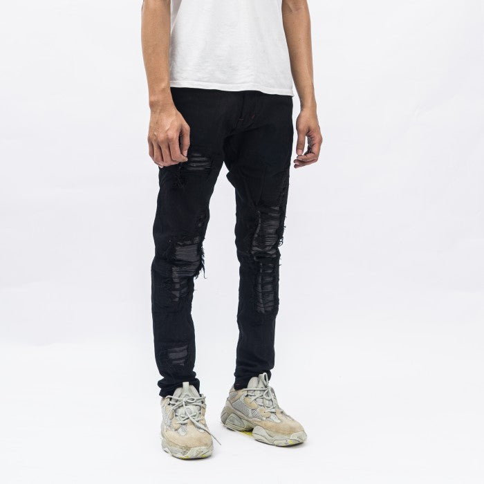 H1 Leather Patch - Black - Celana Jeans