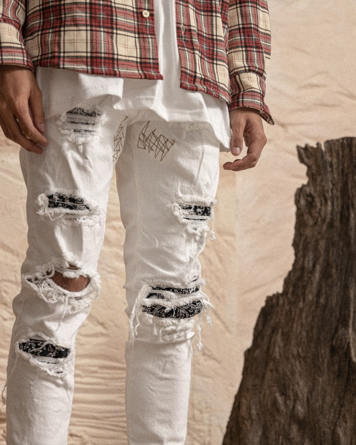 M1 batik patch - White dove - Celana Jeans