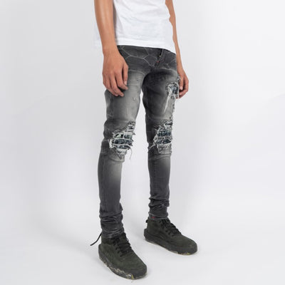 M1 Patch x Paranoise - Apex grey - Celana Jeans