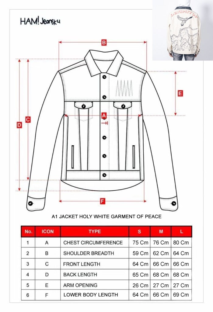 A1 jacket - Holy white garment of peace - Jaket jeans