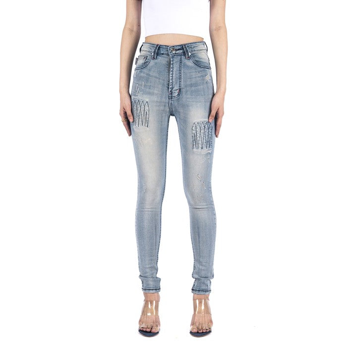 A1 Denim Ladies Cream Blue - Celana Jeans