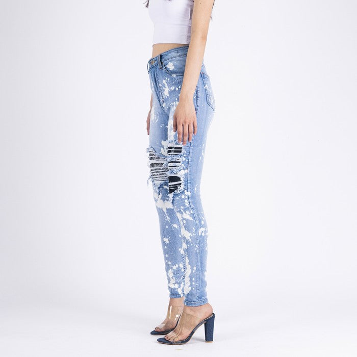 H1 Batik Ladies - Sky Blue Splash 2 - Celana Jeans